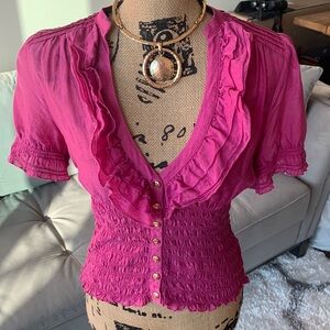 Bebe sexy pink cotton/silk blouse!